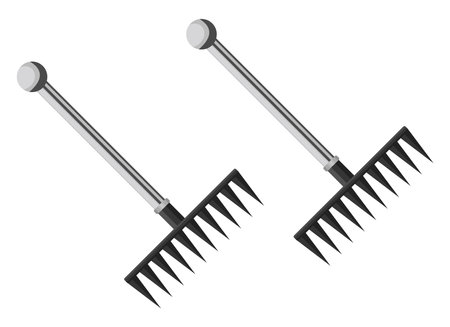 Yard rakes, illustration, vector on a white background.のイラスト素材
