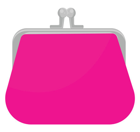 Pink wallet, illustration, vector on a white background.のイラスト素材
