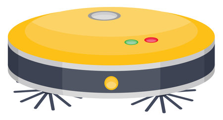 Robot vacuum, illustration, vector on a white background.のイラスト素材