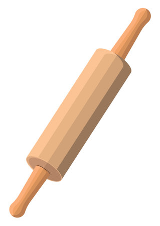 Rolling pin tool, illustration, vector on a white background.のイラスト素材