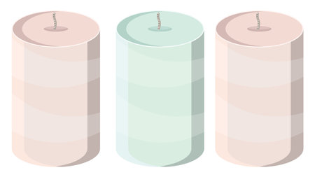 Scented candles, illustration, vector on a white background.のイラスト素材