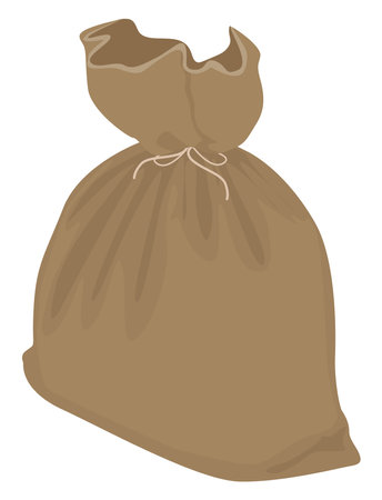 Tied sack, illustration, vector on a white background.のイラスト素材