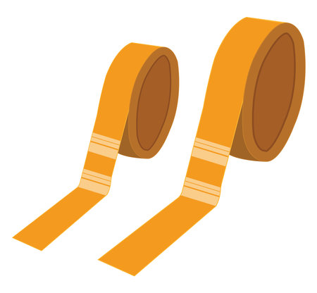 Orange  tape, illustration, vector on a white background.のイラスト素材