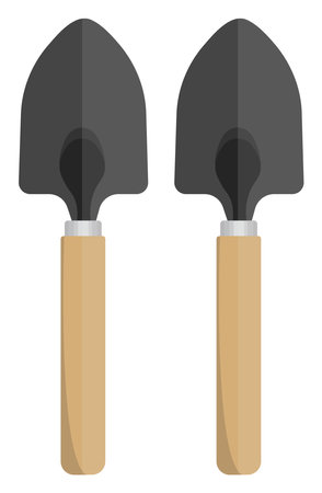 Two shovels, illustration, vector on a white background.のイラスト素材
