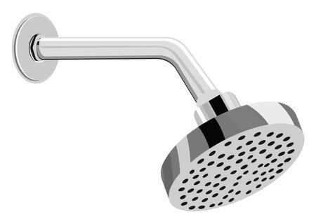 Silver shower head, illustration, vector on a white background.のイラスト素材