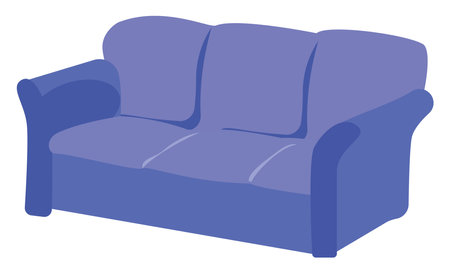 Purple sofa, illustration, vector on a white background.のイラスト素材