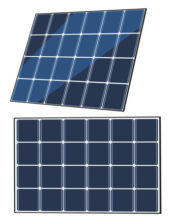 Solar panels, illustration, vector on a white background.のイラスト素材