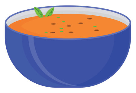 Cream soup, illustration, vector on a white background.のイラスト素材