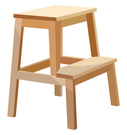 Stool with foot rest, illustration, vector on a white background.のイラスト素材