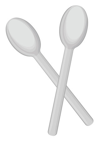Ice cream spoons, illustration, vector on a white background.のイラスト素材