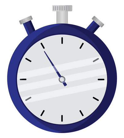 Blue stopwatch, illustration, vector on a white background.のイラスト素材