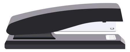 Black office staple, illustration, vector on a white background.のイラスト素材