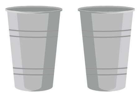 Grey steel glasses, illustration, vector on a white background.のイラスト素材