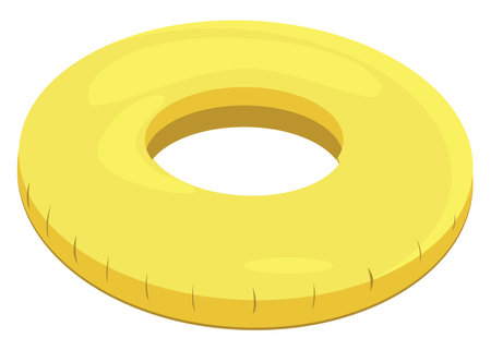 Yellow swimming ring, illustration, vector on a white background.のイラスト素材