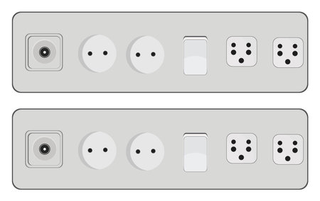 Electric extension plug, illustration, vector on a white background.