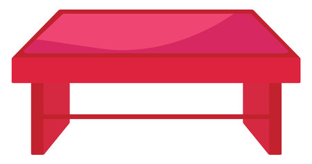 Pink coffee table, illustration, vector on a white background.のイラスト素材