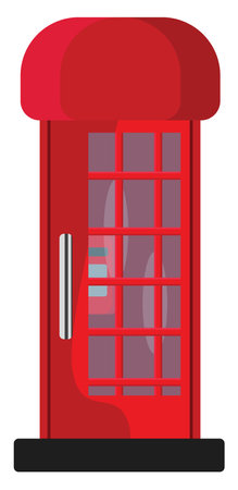 Red telephone station, illustration, vector on a white background.のイラスト素材