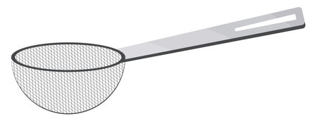 Silver tea sieve, illustration, vector on a white background.のイラスト素材