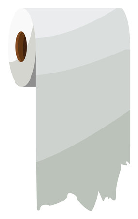 Kitchen paper towel, illustration, vector on a white background.のイラスト素材