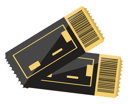 Cinema tickets, illustration, vector on a white background.のイラスト素材