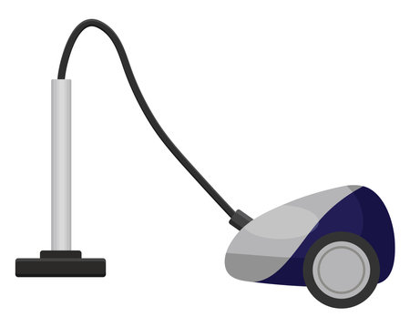 Blue vaccum cleaner, illustration, vector on a white background.のイラスト素材