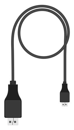 Long usb cable, illustration, vector on a white background.のイラスト素材