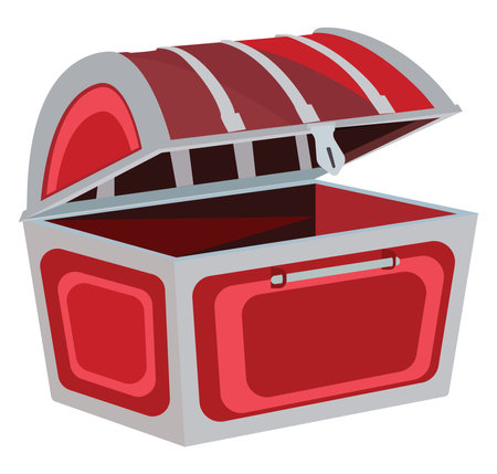 Red toy chest, illustration, vector on a white background.のイラスト素材