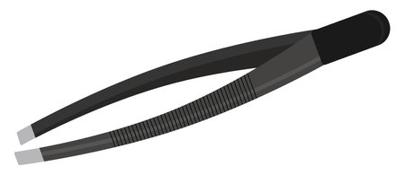 Black tweezers, illustration, vector on a white background.のイラスト素材
