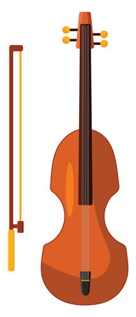 Wooden violin, illustration, vector on a white background.のイラスト素材