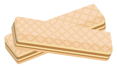 Sweet waffle, illustration, vector on a white background.のイラスト素材