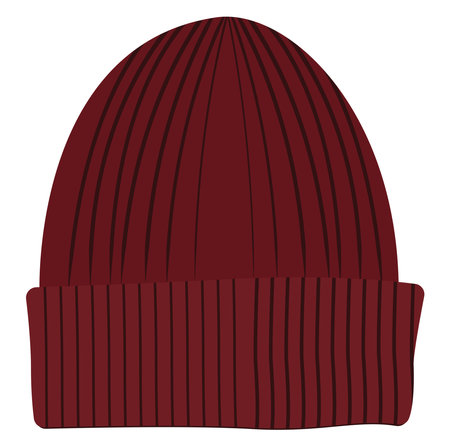 Red beanie, illustration, vector on a white background.のイラスト素材
