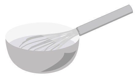 Whisk with bowl, illustration, vector on a white background.のイラスト素材