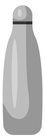 Reuasable grey water bottle, illustration, vector on a white background.のイラスト素材