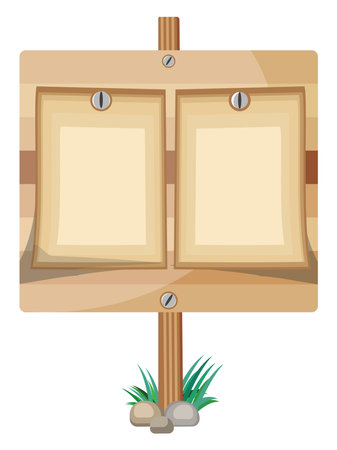 Wooden board, illustration, vector on a white background.のイラスト素材