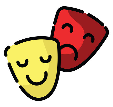 Cinema masks, illustration, vector on a white background.のイラスト素材