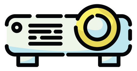 Cinema projector, illustration, vector on a white background.のイラスト素材