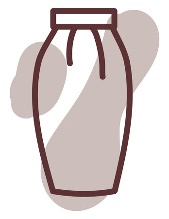 Brown pencil skirt , illustration, vector on a white background.のイラスト素材