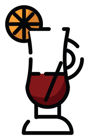 Gin and tonic, illustration, vector on a white background.のイラスト素材