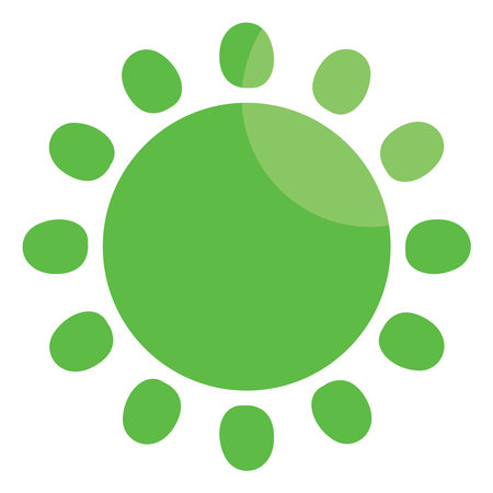 Green sun, illustration, vector on a white background.のイラスト素材