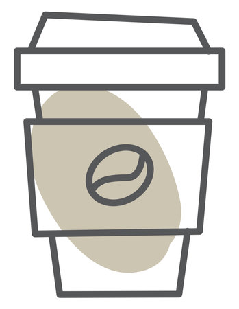 Coffee to go, illustration, vector on a white background.のイラスト素材