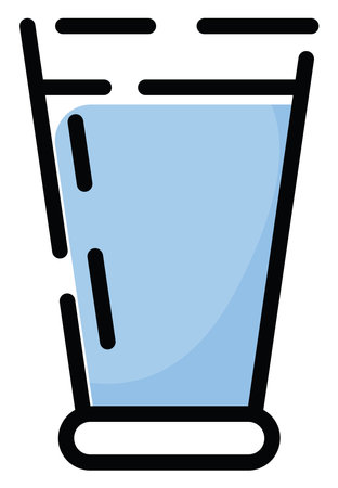 Glass of water, illustration, vector on a white background.のイラスト素材