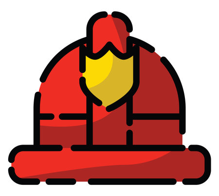 Firefighter helmet , illustration, vector on a white background.のイラスト素材