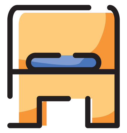 Hotel single bed , illustration, vector on a white background.のイラスト素材