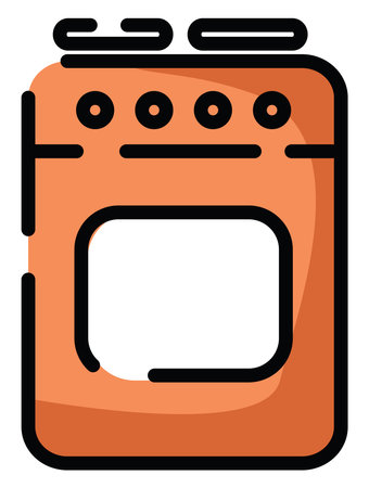 Household electronics oven , illustration, vector on a white background.のイラスト素材