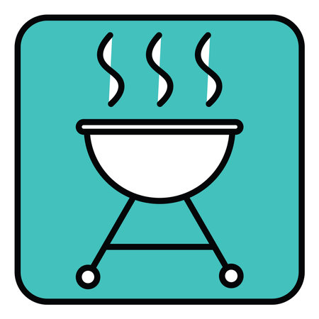 Barbeque grill, illustration, vector on a white background.のイラスト素材
