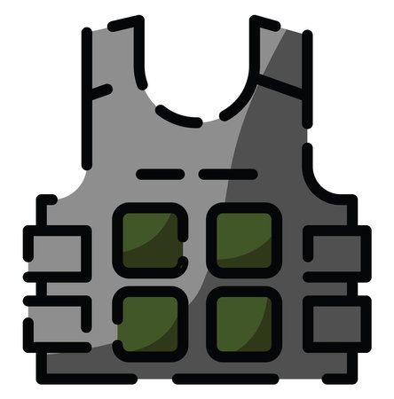 Military security vest, illustration, vector on a white background.のイラスト素材