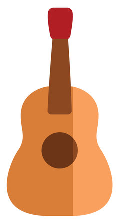 Acoustic guitar, illustration, vector on a white background.のイラスト素材