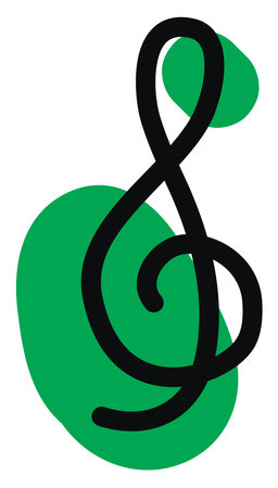 Music key, illustration, vector on a white background.