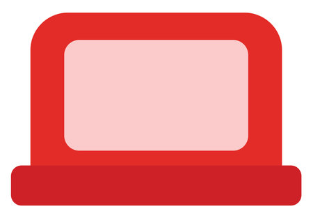 Red laptop, illustration, vector on a white background.のイラスト素材