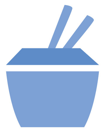 Take away chinese food, illustration, vector on a white background.のイラスト素材